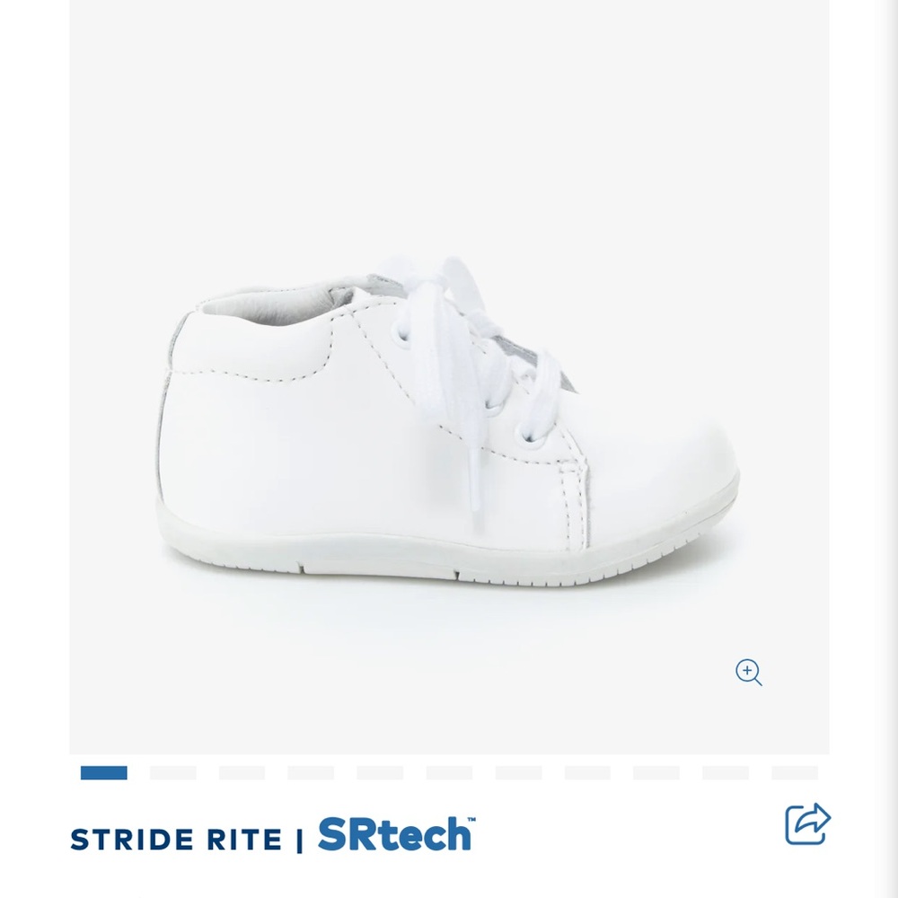 Stride Rite SRtech Elliott White Kids Lace-Up Shoe